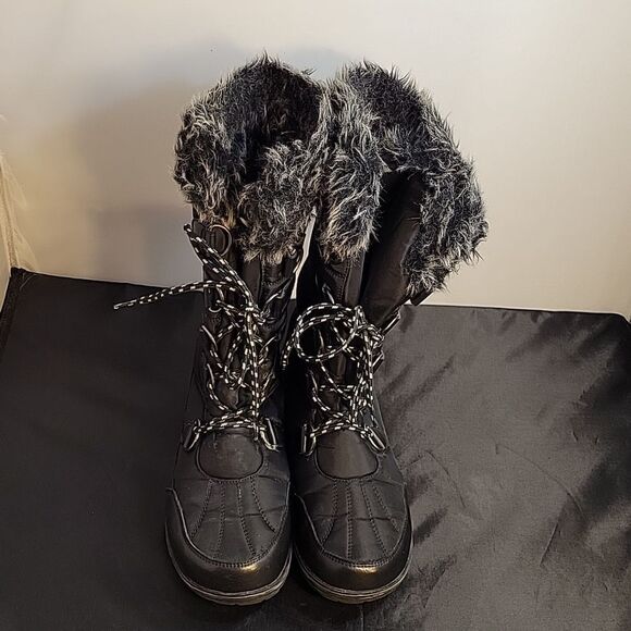 ATHLETECH WOMEN"S MARTY SNOW WATER-RESISTANT LACE UP FAUX FUR COLLAR BOOT - Picture 3 of 14